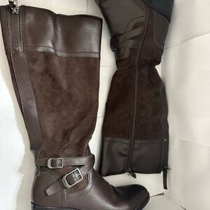 Franco Sarto Leather Knee Boots Size 8